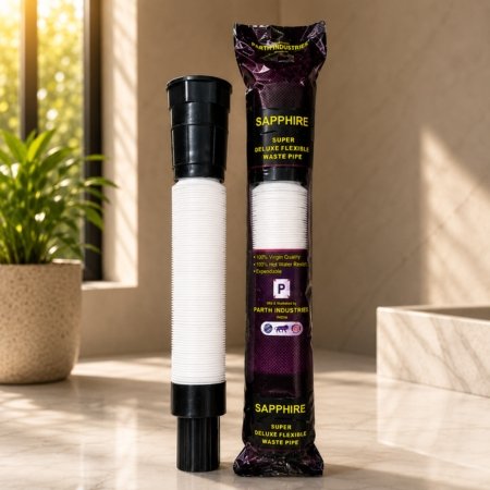 Collapsible Waste Pipe Black & White Extra Heavy - Sapphire