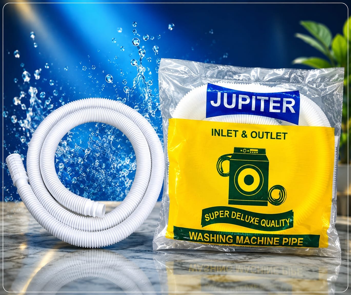 Washing Machine Semi Inlet AC Out Let Pipe - Jupiter
